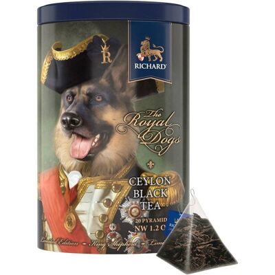 RICHARD TEA, ROYAL DOGS, KING SHEPHERD, ROYAL CEYLON BLACK TEA, 20 MESH PYRAMIDS - gift package, gift for family, gift for friends, gifts for parents, New Year gift