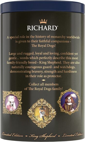 RICHARD TEA, ROYAL DOGS, KING SHEPHERD, ROYAL CEYLON BLACK TEA, 20 MESH PYRAMIDS - paquet cadeau, cadeau pour la famille, cadeau pour les amis, cadeaux pour les parents, cadeau du Nouvel An 4