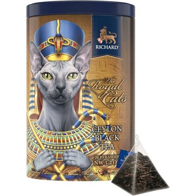 RICHARD TEA, ROYAL CATS, SPHYNX, FINE CEYLON BLACK TEA, 20 MESH PYRAMIDS -  gift package, gift for family, gift for friends, gifts for parents, New Year gift