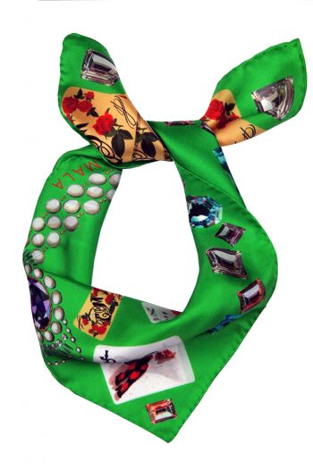 Foulard en soie Plaisir D'Amour-Vert 3