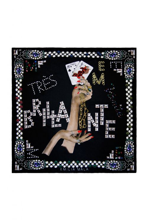 Très Brillante Silk Scarf-Black