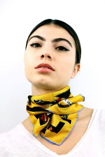 Foulard en soie Cat Sauvage-Soleil 4