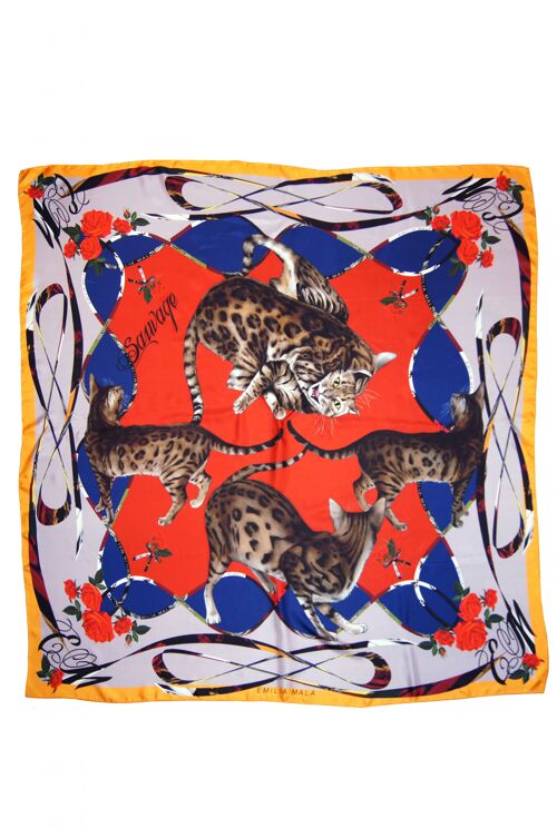 Bengal Malicieuse Silk Scarf / Red