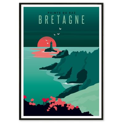 Affiche Bretagne, Pointe du Raz 50x70 cm