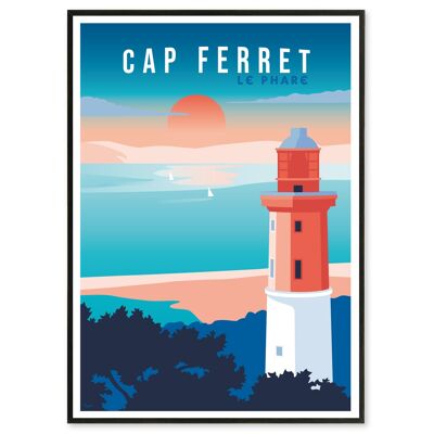 Affiche Cap Ferret, Phare et Bassin 50x70 cm