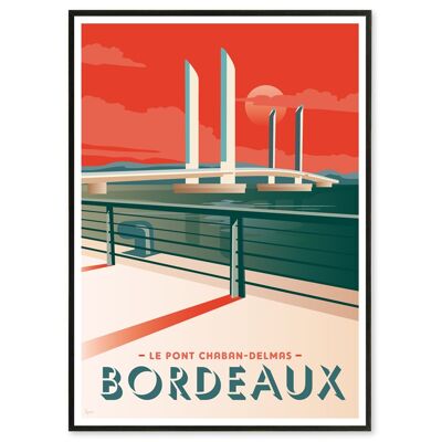 Affiche Bordeaux, Pont Chaban-Delmas 50x70 cm