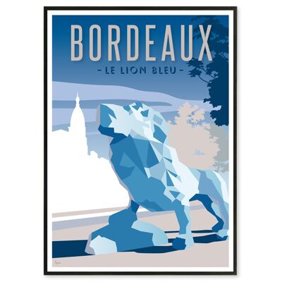 Affiche Bordeaux, Lion Bleu 50x70 cm