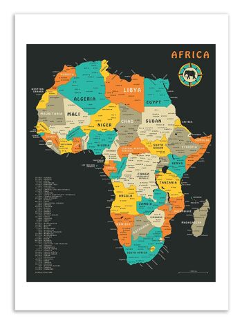 Art-Poster - Africa Map - Jazzberry Blue W17230 1