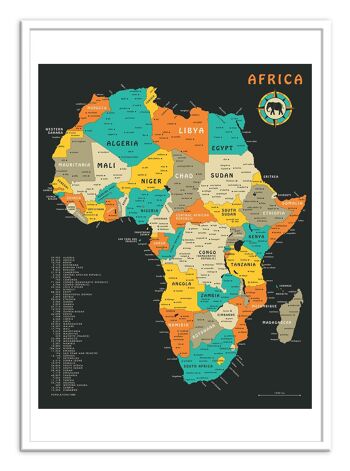 Art-Poster - Africa Map - Jazzberry Blue W17230 2