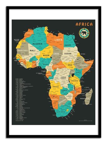 Art-Poster - Africa Map - Jazzberry Blue W17230 3
