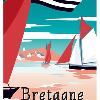 Affiche Bretagne, drapeau 50x70 cm