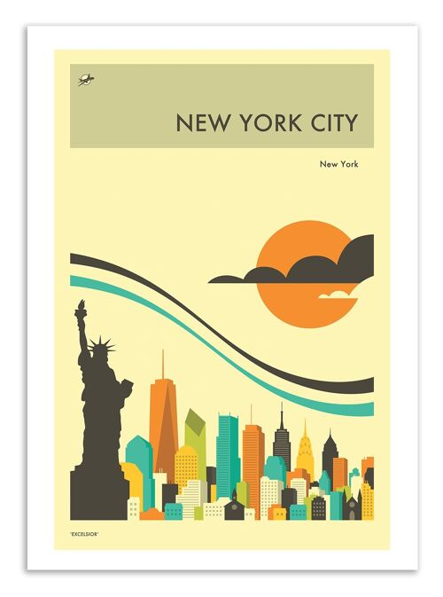 Art-Poster - New-York Travel Poster - Jazzberry Blue W17246