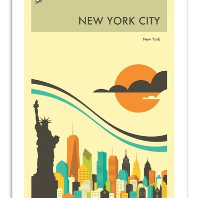 Cartel de arte - Cartel de viaje de Nueva York - Jazzberry Blue W17246