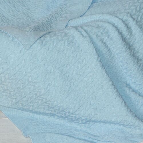 Bamboo blanket "BIANCA" real blue 70x90