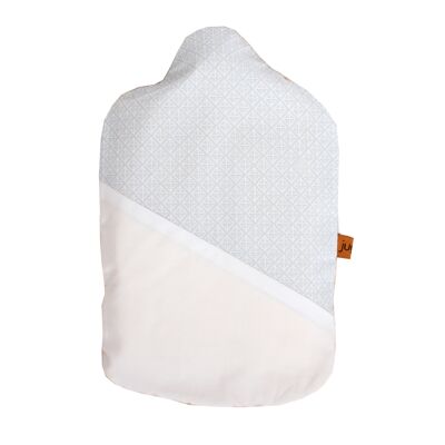 Hot water bottle 0.8L recycled soft blue/white