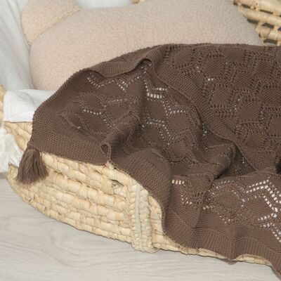 Cotton blanket "COLETTE'' brown 70x90