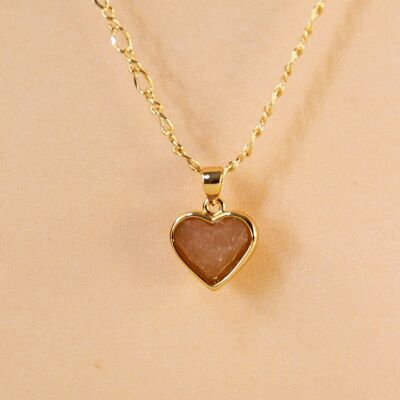 LOULOU HEART NECKLACE IN SUNSTONE