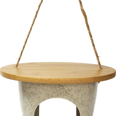 Recycled Plant Fiber Hanging Feeder, 18 x 18 x 13.8 cm, Bamboo (10200e)