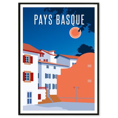 Affiche Pays Basque, pelote basque 50x70 cm