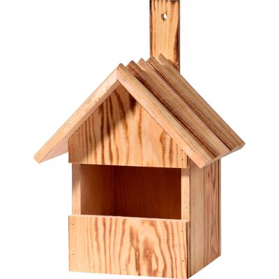 Flamed Large Opening Nest Box, Semi-Open Nest Box for Niche Breeders, Pine (13076e)