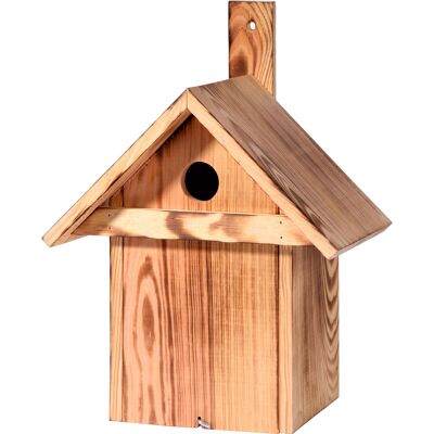 Flamed Pitched Roof Nest Box, Wild Bird Nesting Box, Pine (13075e)
