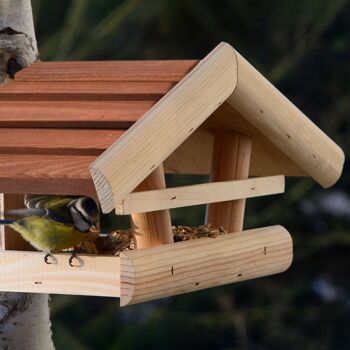 Petite mangeoire suspendue pour oiseaux sauvages Marron (21308FSCe) 6