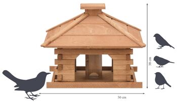 Nichoir rustique carré avec toit en bois, pin (45300e) 2