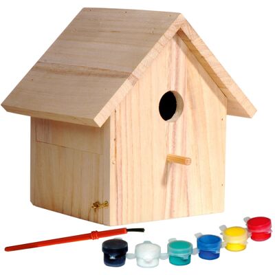 Caja nido para niños de madera de abeto FSC® como kit para pintar (22368FSC)