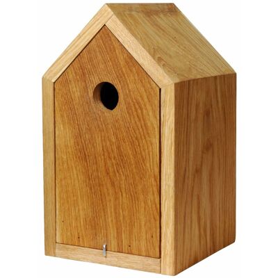 Design nesting box made of oak with pitched roof, body can be pulled out (46760e)