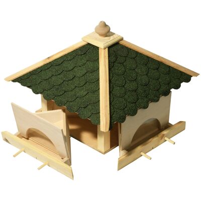 Elaborate bird house with 4 feed drawers + 8 approach poles (98700e)