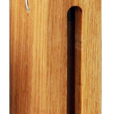 Mangeoire en bois de chêne avec silo d'alimentation et suspension en métal (46770e / 46772e) - 5 x 5 x 23 cm