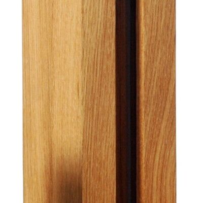 Mangeoire en bois de chêne avec silo d'alimentation et suspension en métal (46770e / 46772e) - 7 x 7 x 43 cm