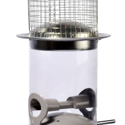 Multifunction Feeder - 3 Section Wild Bird Feeder - 16 x 16 x 50 - Metal, Light Grey