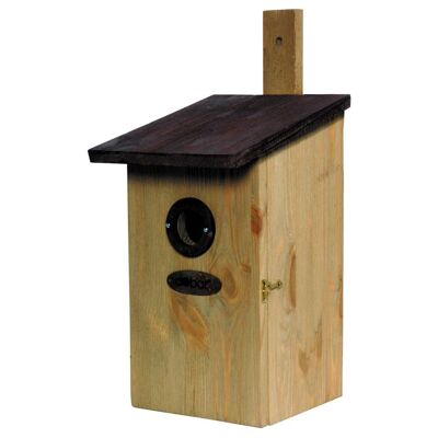 Large observation bird box "Einblick" in 2 color versions (22415e,22515e) - light brown antique