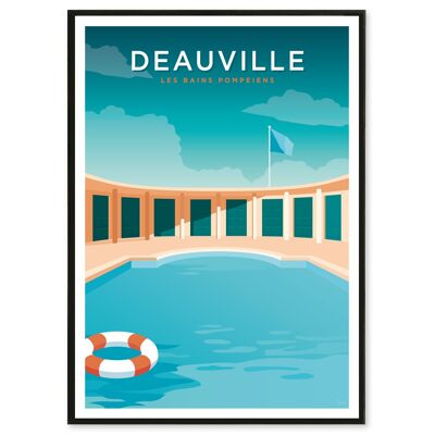Affiche Deauville, les Bains Pompéiens 30x40cm