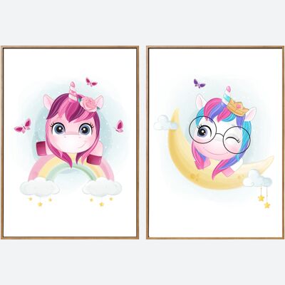 Set poster per bambini 'Unicorn' 2 pz.