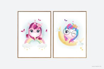 Ensemble d'affiches pour enfants 'Licorne' 2 pcs. 1