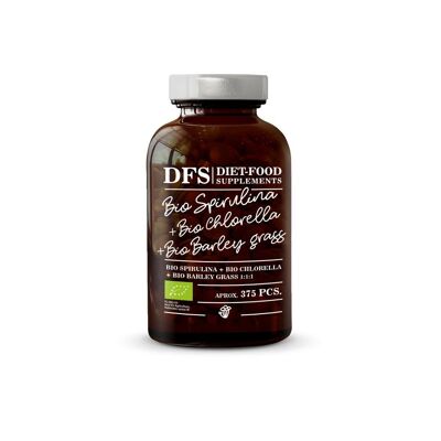 Bio-Spirulina, Bio-Chlorella und Bio-Gerstengras 150 g – ca. 375 Tabs