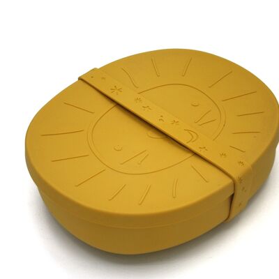 Lunchbox in silicone Alfie the Lion Mustard