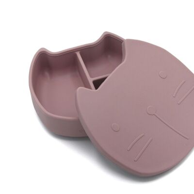 Lunchbox in silicone Pippa the Cat Dusty Mauve