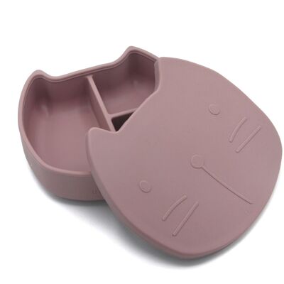 Lunchbox in silicone Pippa the Cat Dusty Mauve