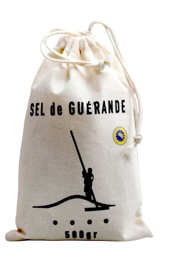 Sel de Guérande fin dans son sachet coton imprimé 500G 4