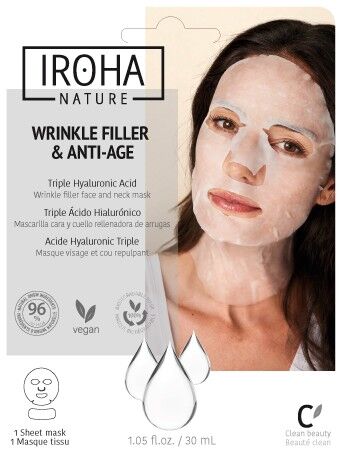 WRINKLE FILLER & ANTI-AGE MASK Triple Hyaluronic Acid Face and neck wrinkle filling mask