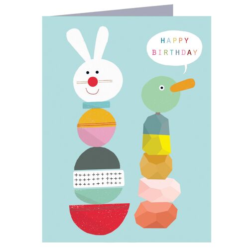 TY05 Mini Stacking Blocks Birthday Card