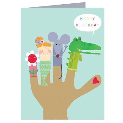 Tarjeta de cumpleaños de mini marionetas de dedo TY07