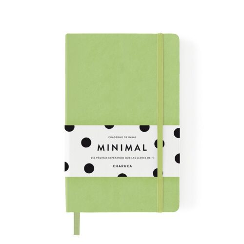 Cuaderno minimal. Matcha. Rayas