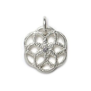 Mandala Argent Brillant, Amulette M