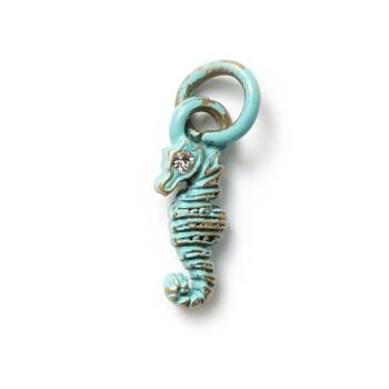 Hippocampe turquoise, amulette S