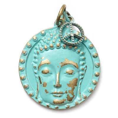 BuddhaSmile L & Peace S, Amulette Twin Turquoise