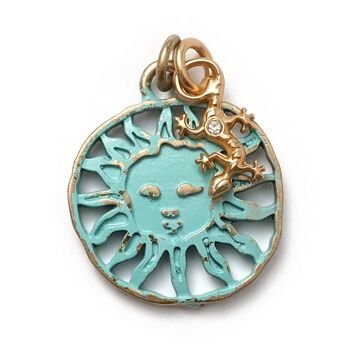 Sunshine Turquoise M & Gecko GoldShiny S, Amulet Twin